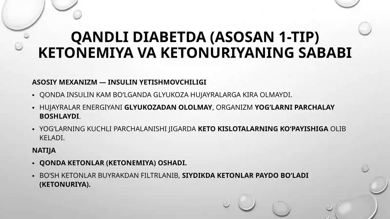 Qandlidiabetda ketonemiya va ketonuriya 4
