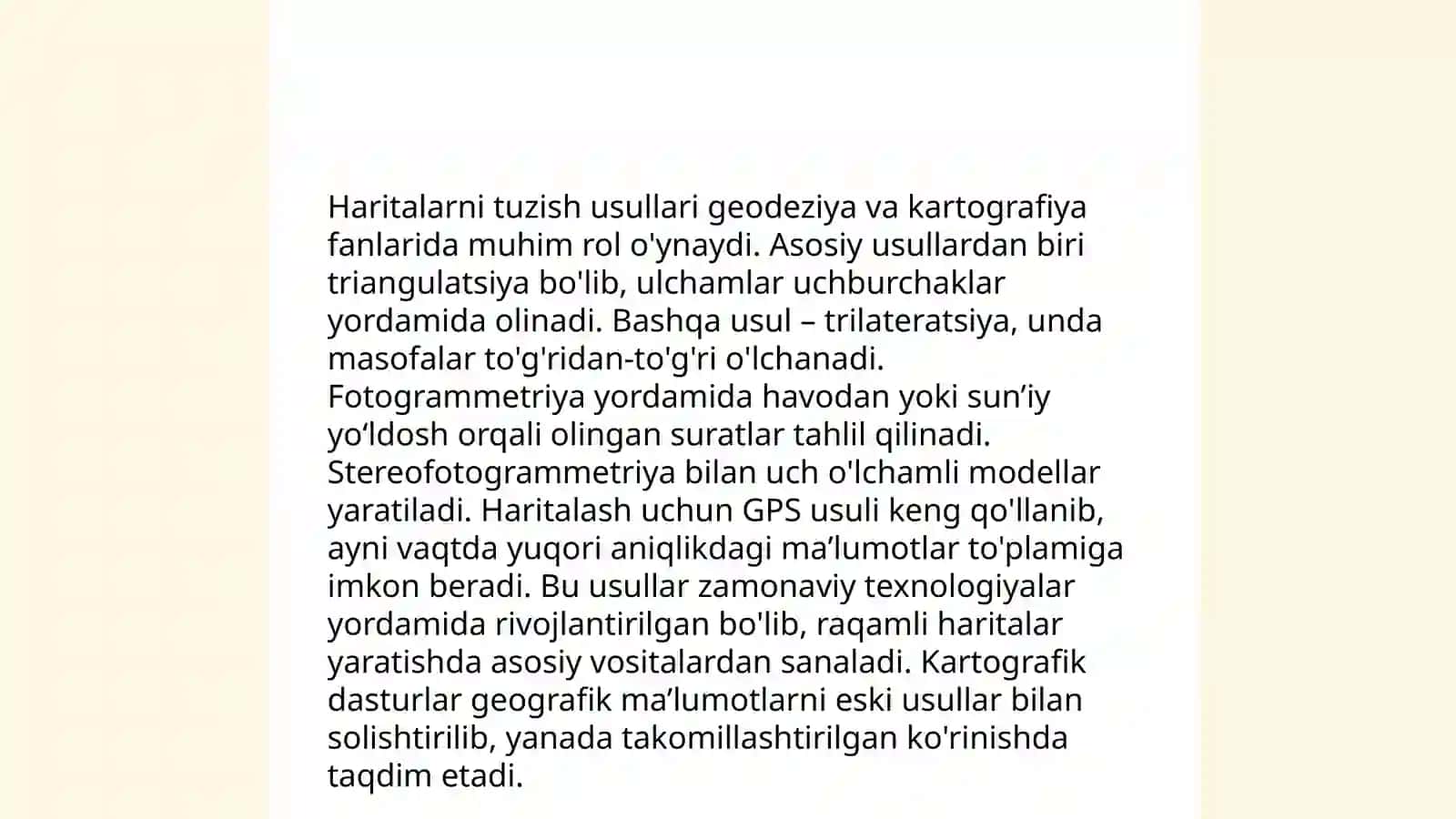 Yer yaqini haritasining ishlovi va tahlili 4