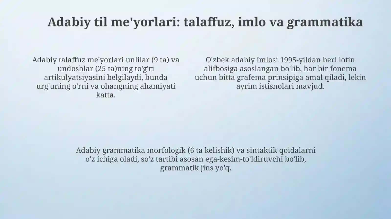 O'zbek adabiy tilining me'yorlari 4