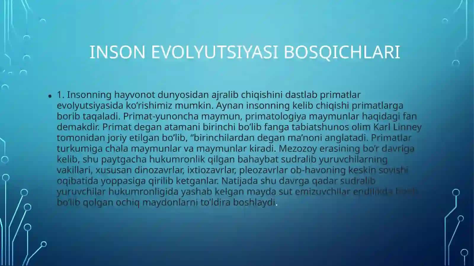 Inson evolyutsiyasi masalasi 4