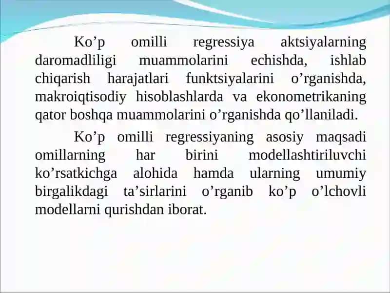 Ko‘p omilliregressiya 4