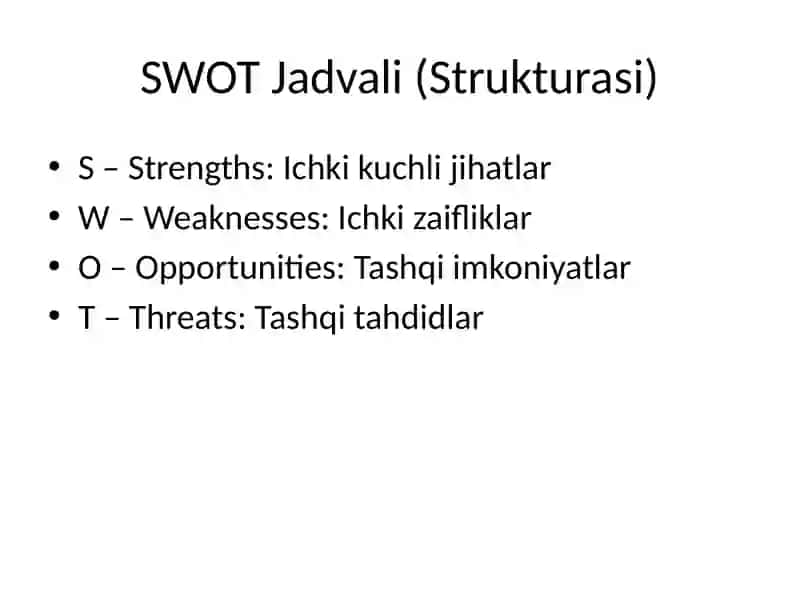 SWOT Tahlil 4