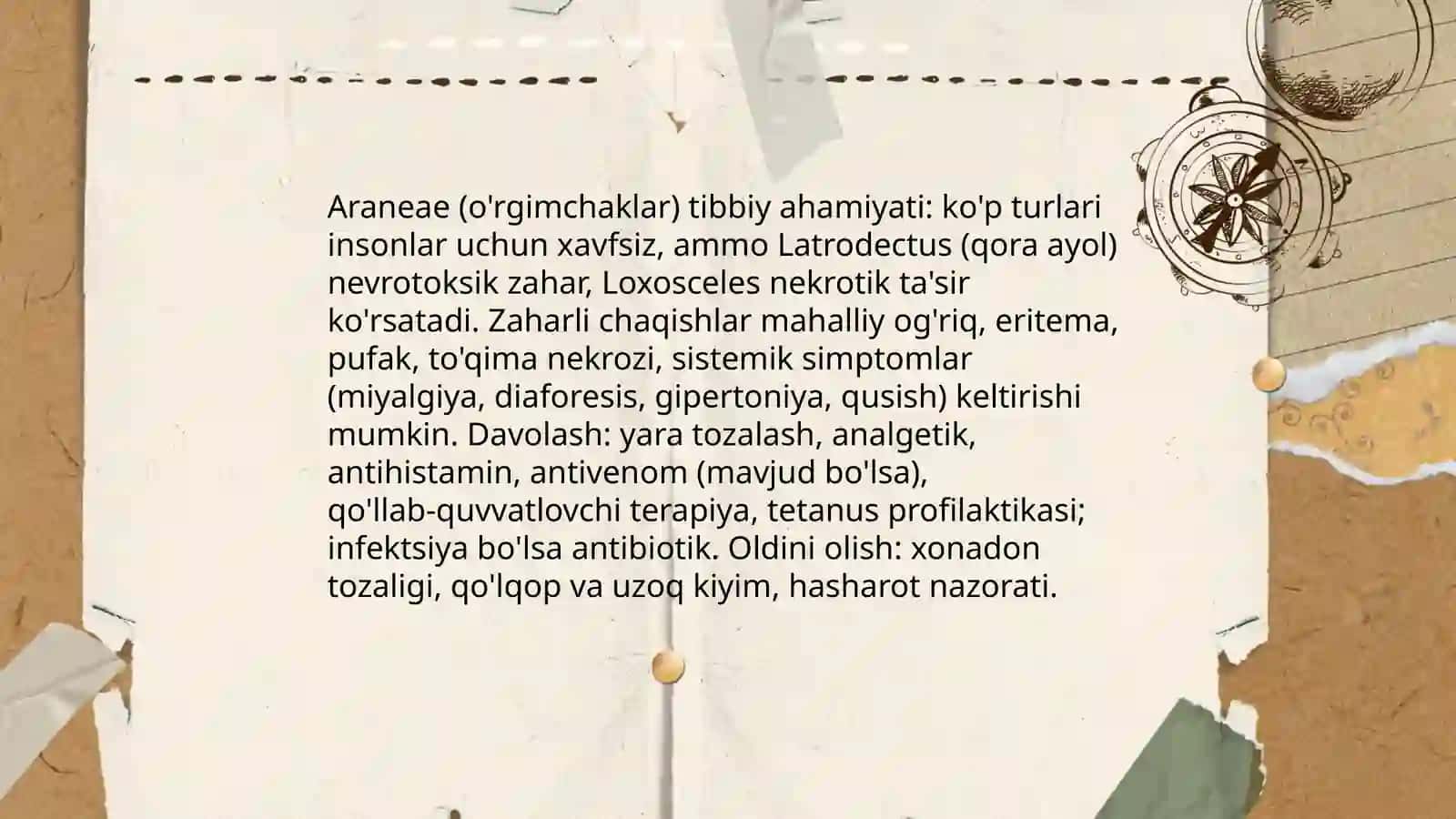 Tibbiy araxnoentomologiya: Hashorotlar sinfi 4