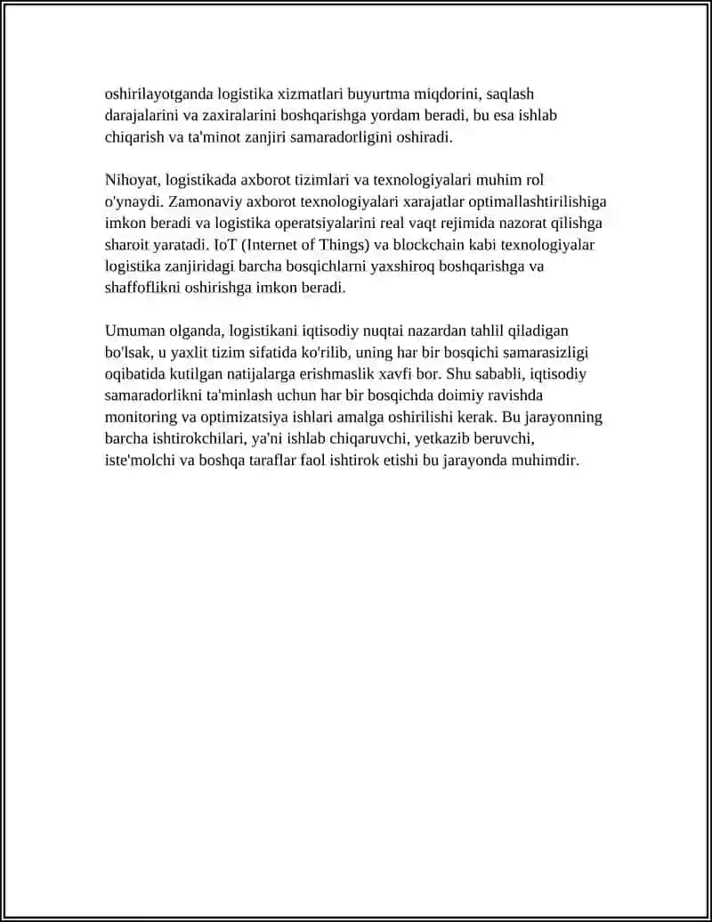 LOGISTIKANING IQTISODIY ASOSLARI 4