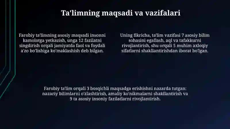 Abu Nasr Farabi pedagogik qarashlari 4