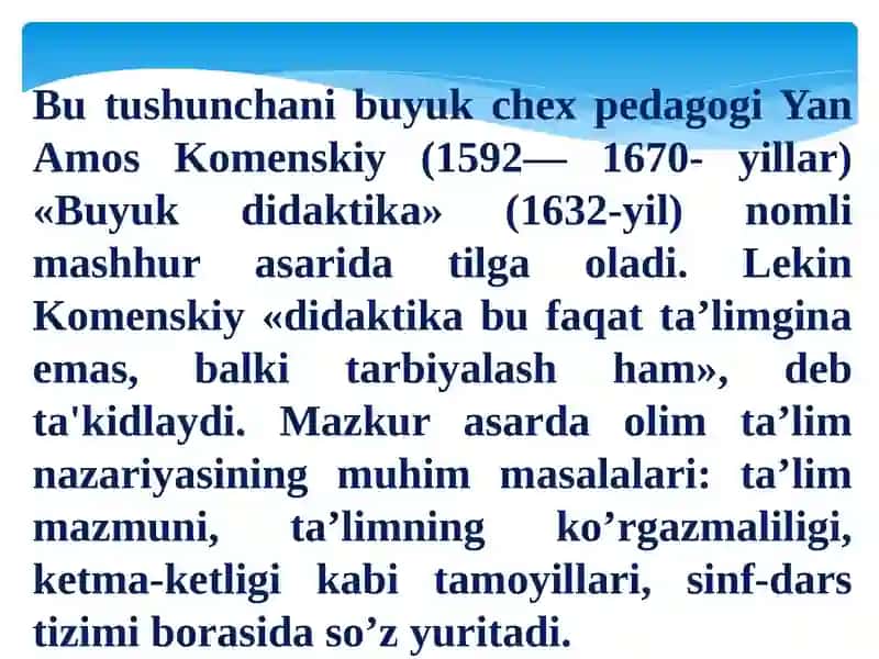 Didaktika – pedagogik ta’lim nazariyasi 4
