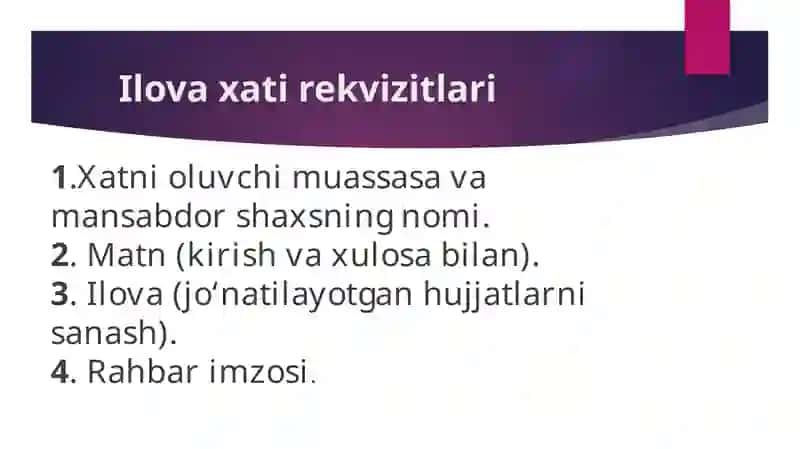 Ilova xati haqida  ajoyib prezentatsiya 4