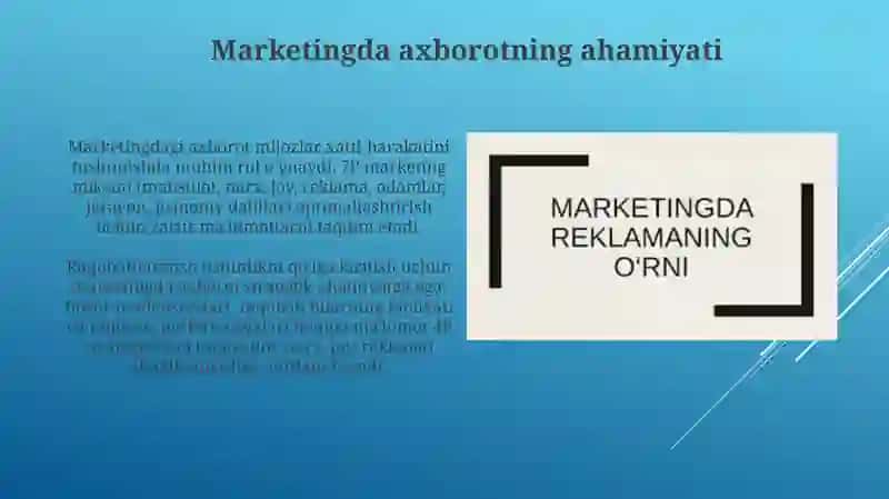 Marketingda axborotni orni 4