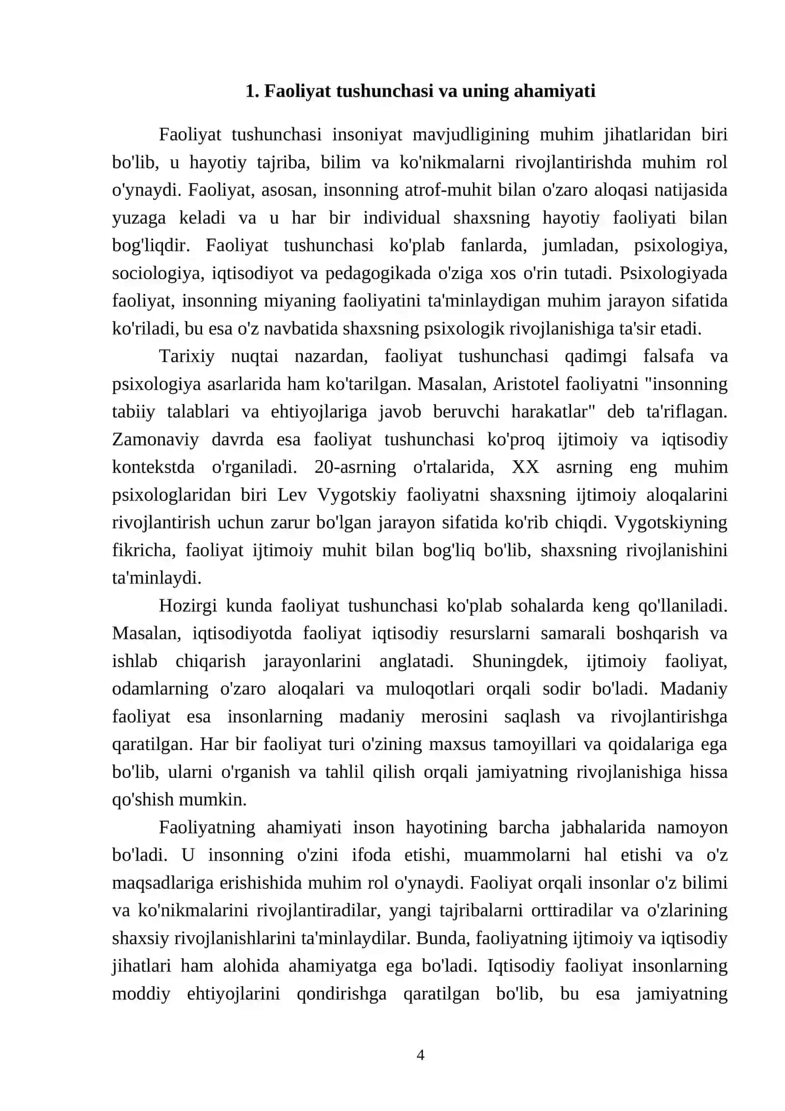 Faoliyat va uning turlari 4
