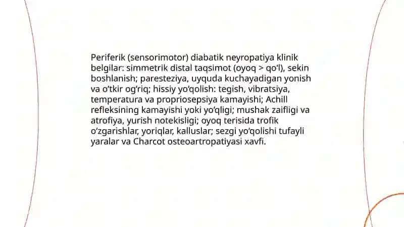 Diabatik neyropatiya: taʼrif va tasniflari 4