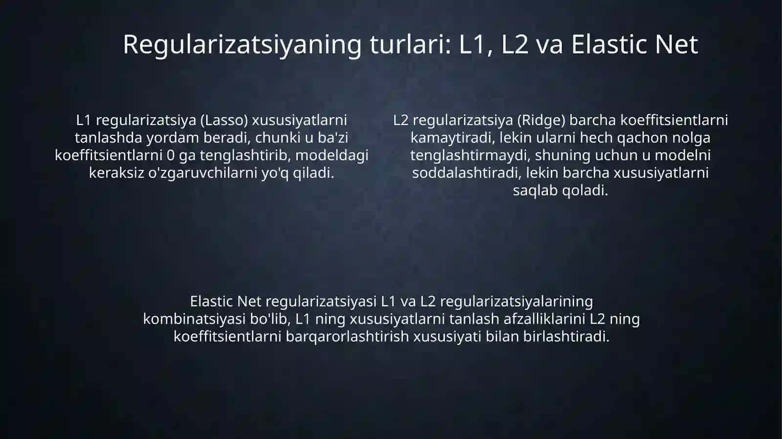 Regularizatsiya funktsiyasini qo‘llash 4