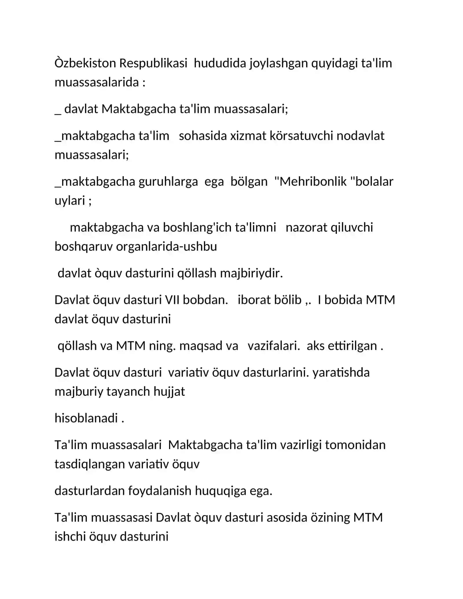 "Ilk qadam"davlat òquv dasturi 4