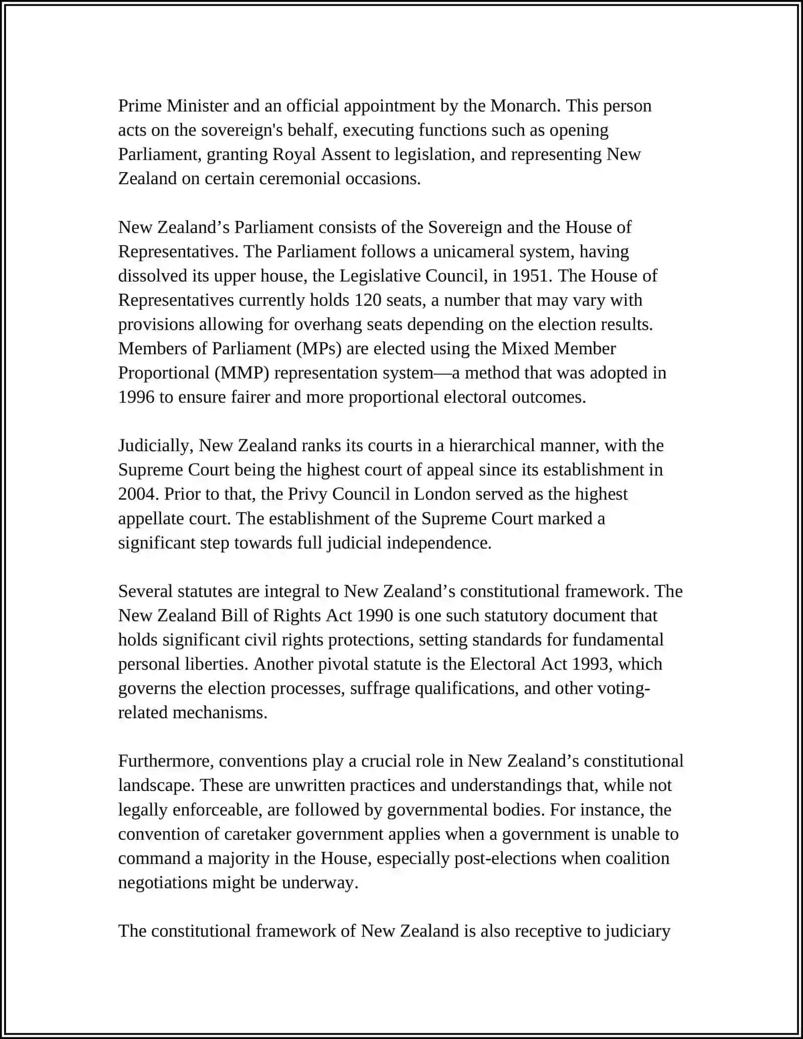POLITICAL INSTITUTIONS OF NEW ZELAND 4