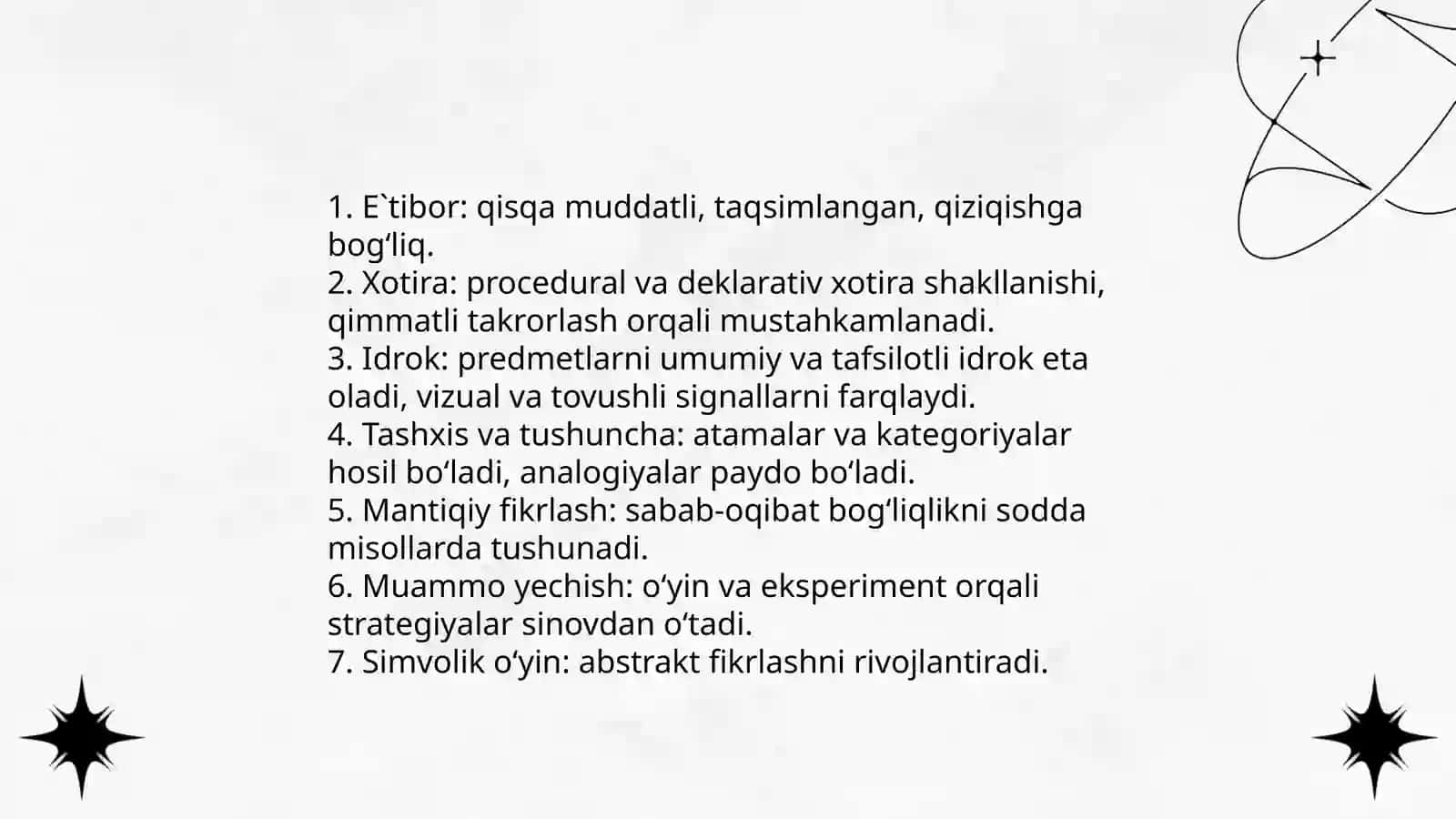 Maktabgacha yosh davri psixik rivojlanishin xususiyatlari 4