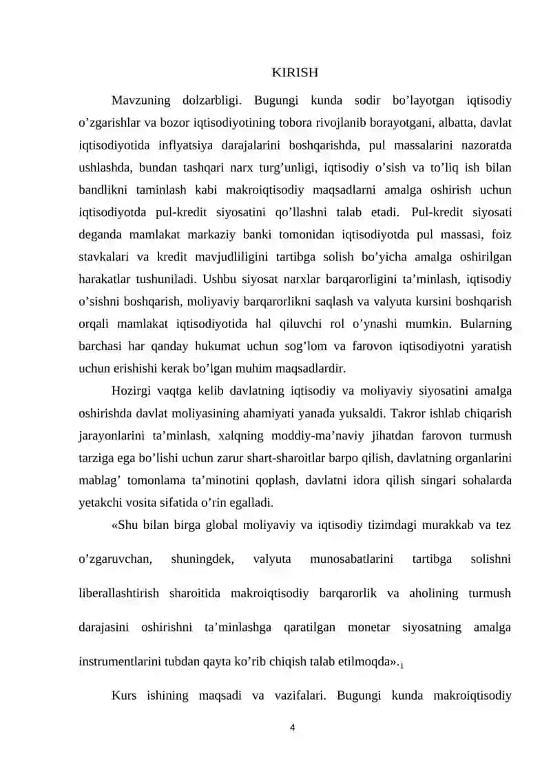 BANK TIZIMI. PUL- KREDIT SIYOSATI 4