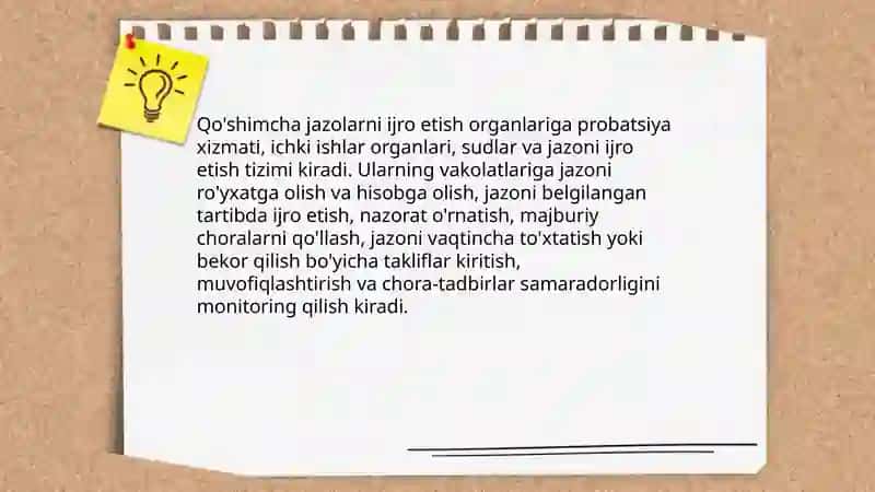 Jinoyat-ijroiya huquqida qo'shimcha jazolarni ijro etish tartibi va shartlari 4
