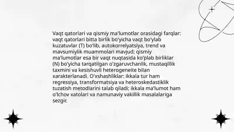 Panel, vaqtli va qismiy ma'lumotlari 4