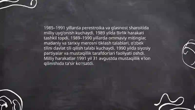 Perestroka va glasnostaning O'zbekistondagi ijtimoiy-siyosiy ta'siri 4