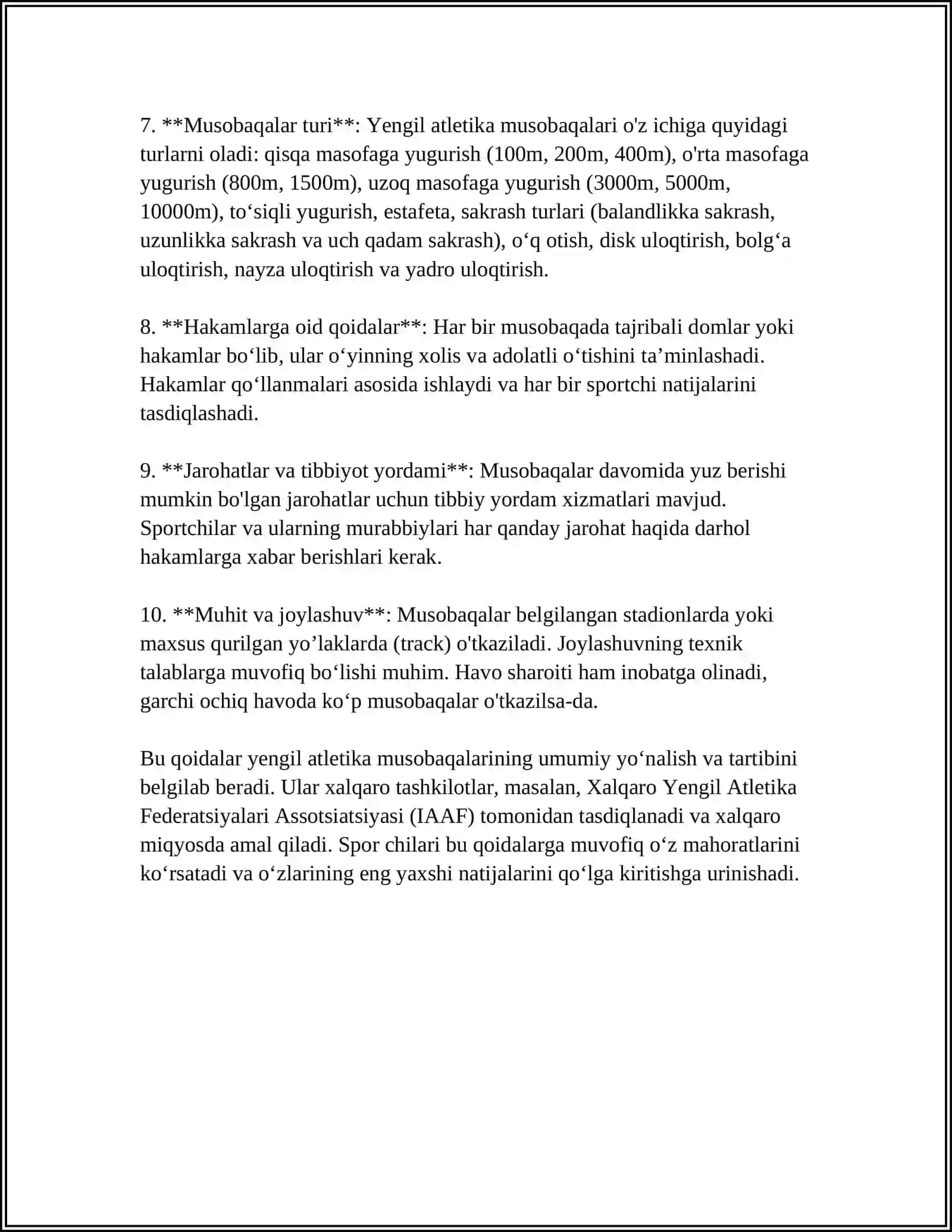 YENGIL ATLETIKA MUSOBAQA QOIDALARI 4