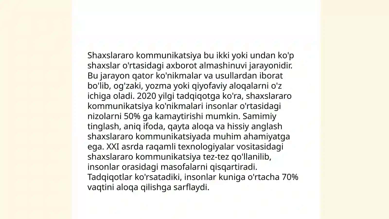 Shaxslararo munosabat 4