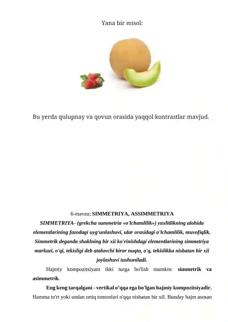 KONTRAST VA NYUANS, AYNIYAT 4