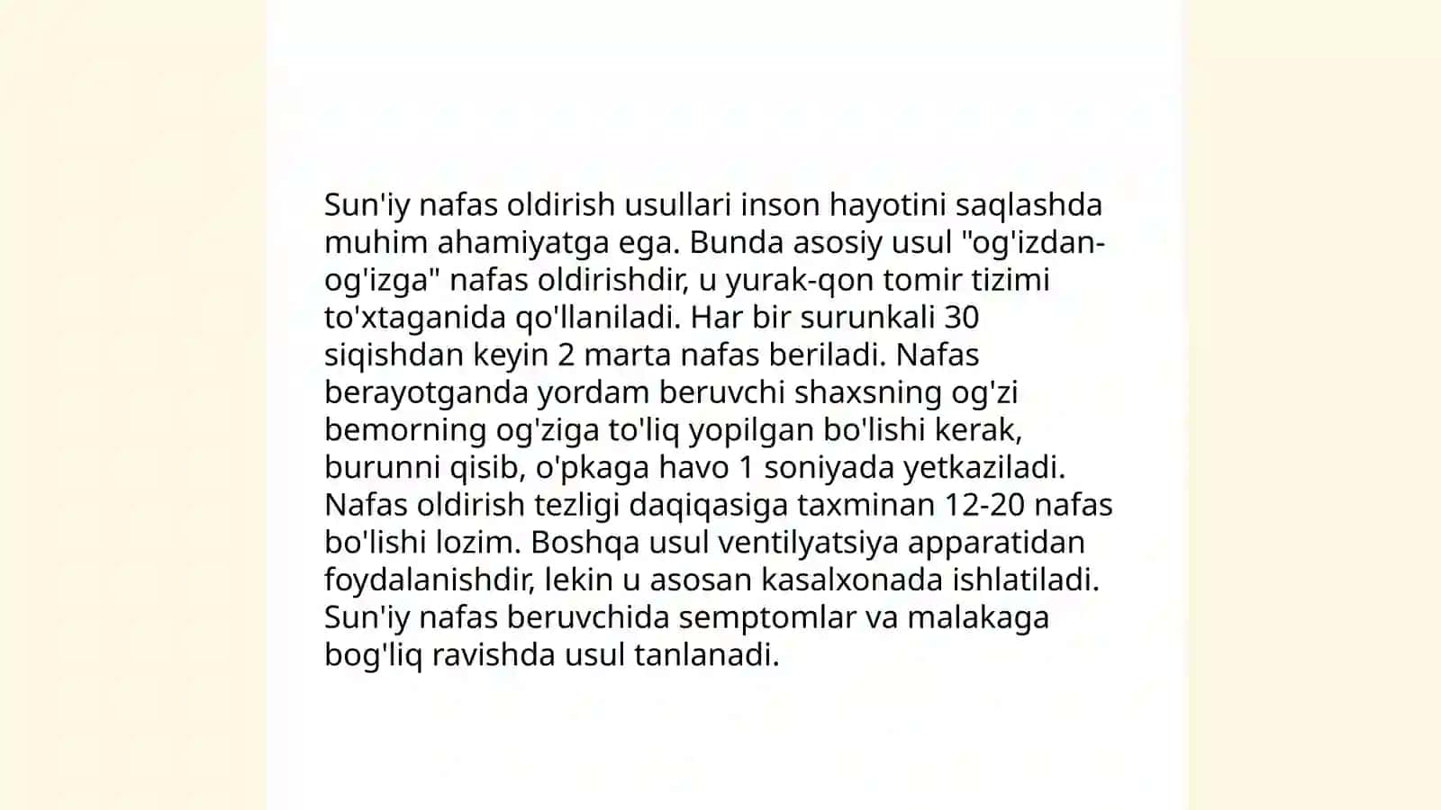 Yurak oʻpka reanimatsiya i oʻtkazish 4