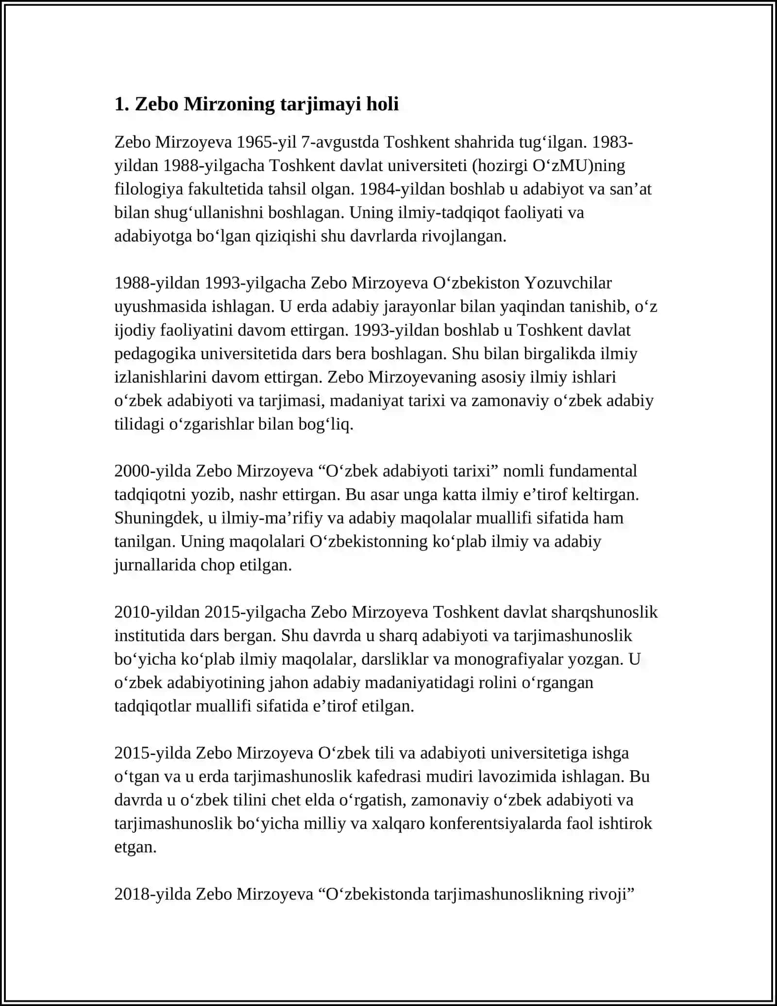 ZEBO MIRZO HAYOTI VA IJODI 4