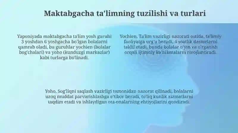 Yaponiyada maktabgacha ta'lim tizimi va undagi muammolar 4