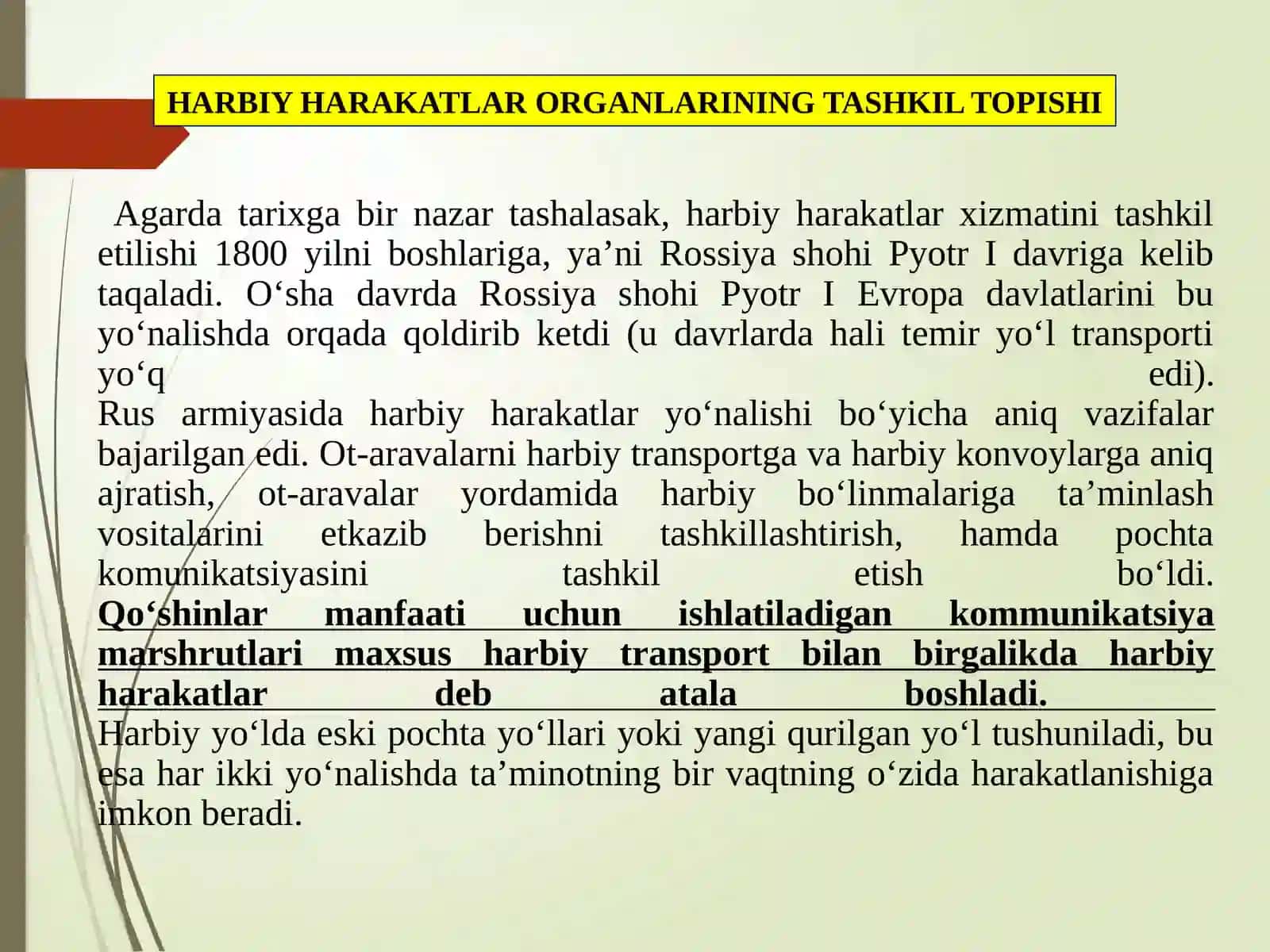 Harbiy Harakatlar Organlarining Tashkil Topishi 4