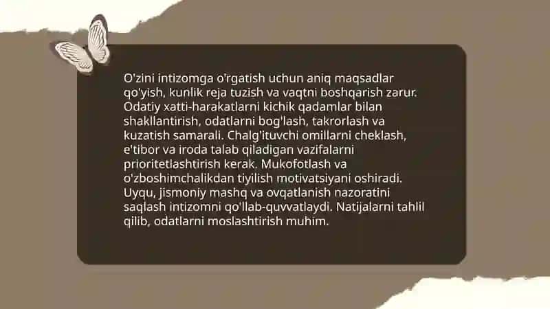 Shaxsning malaka va odatlari 4