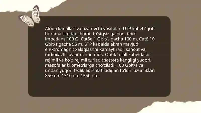 Kompyuterlararo aloqalarni tashkil etish yoʻllari 4