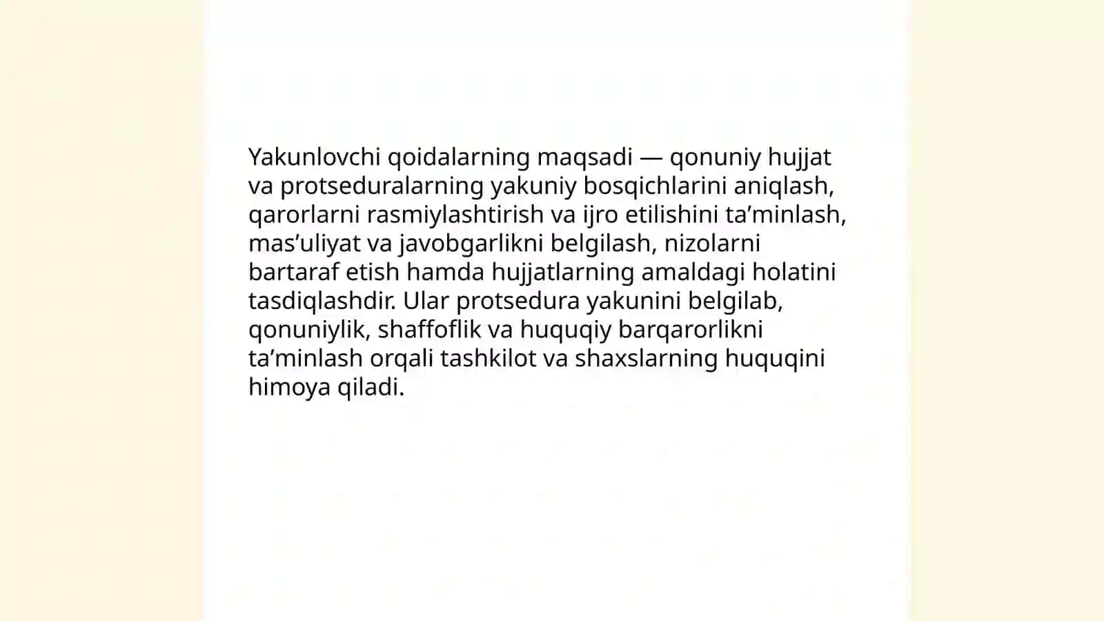 Yakunlovchi qoidalar 4