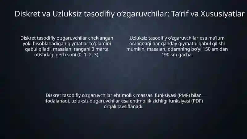 Tasodifiy miqdorlar va taqsimot funksiyasi 4