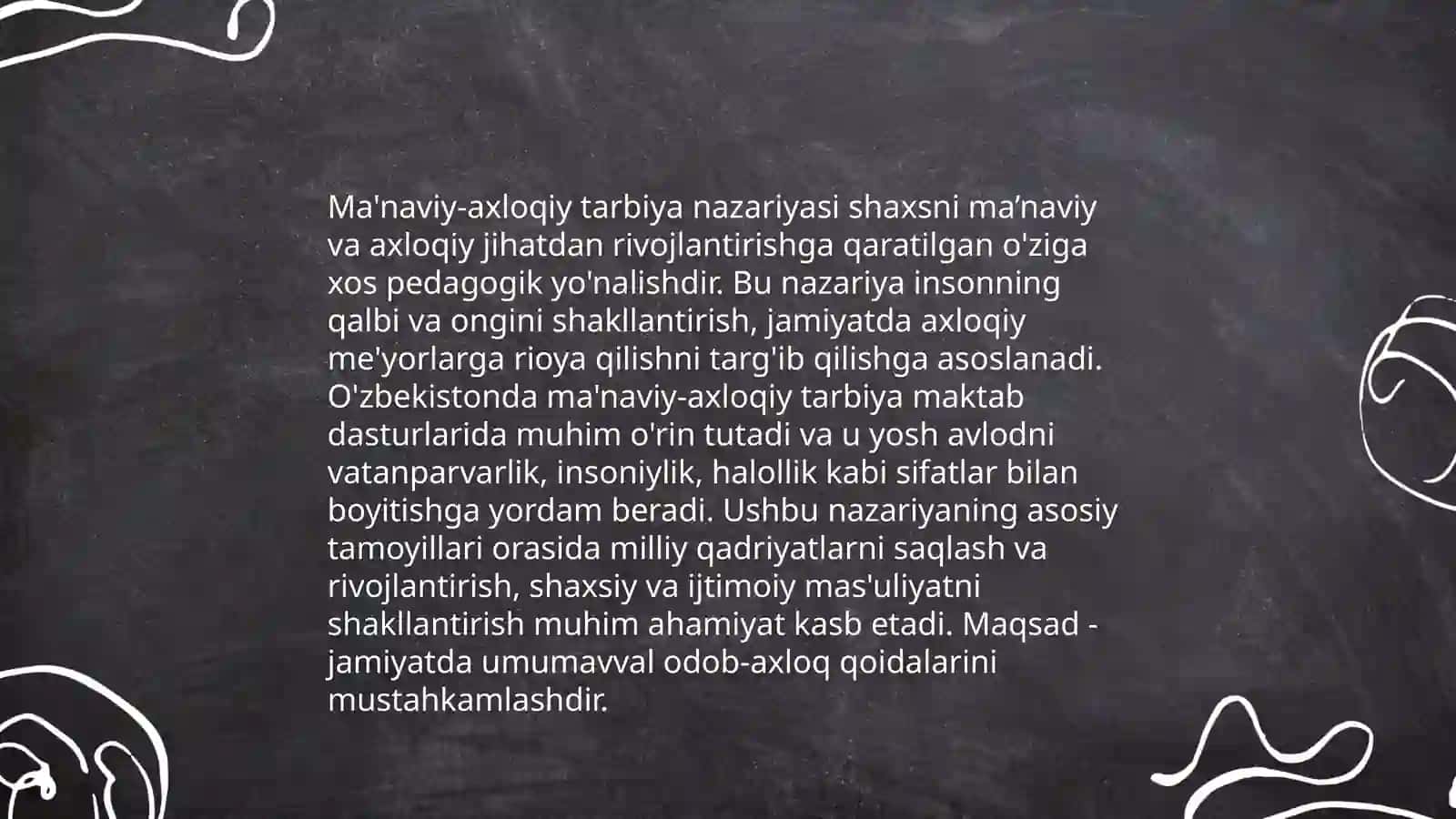 Tarbiya fanini o‘qitishda ma'naviy-axloqiy tarbiyaga doir vaziyatli topshiriqlarni yaratish metodikasi 4