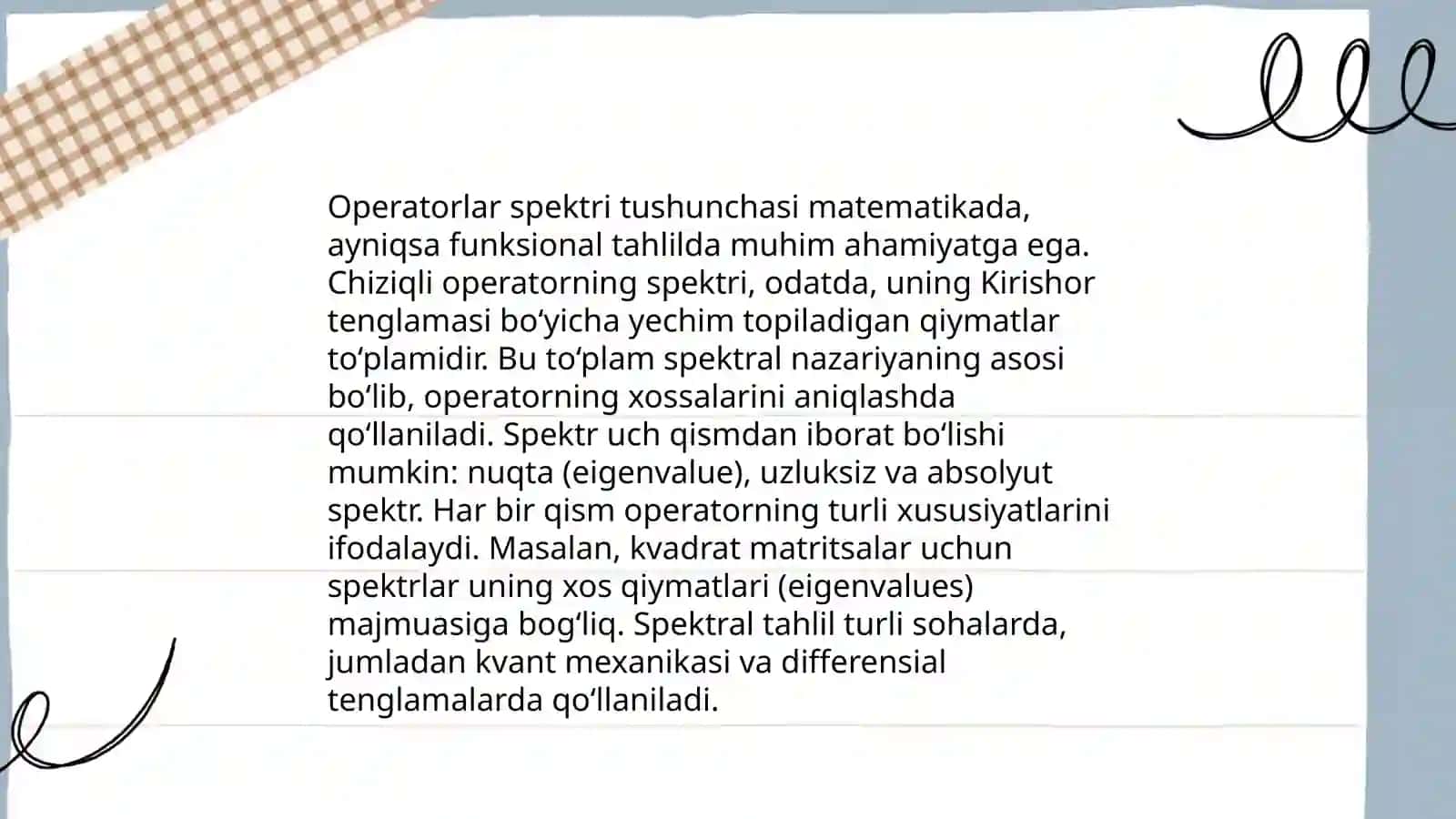Chiziqli operator spektri 4