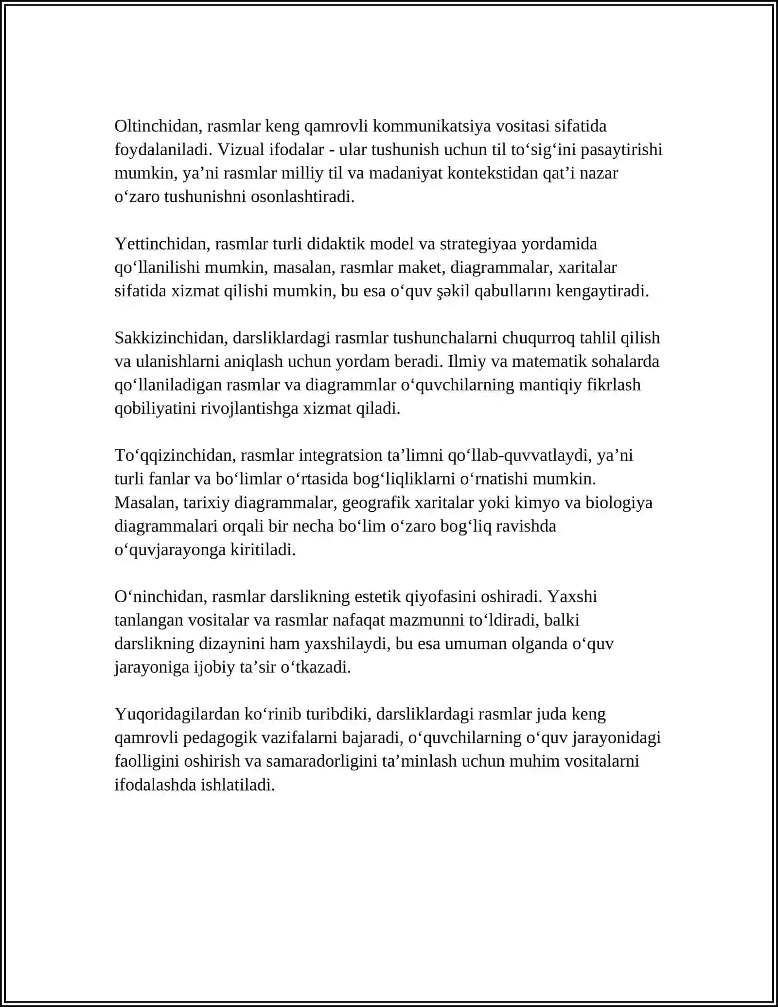 DARSLIKDAGI RASMLARNING DIDAKTIK RO‘LI 4 4