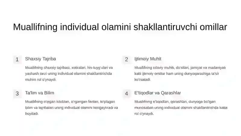 Muallifning individual olamni idrok etishi 4