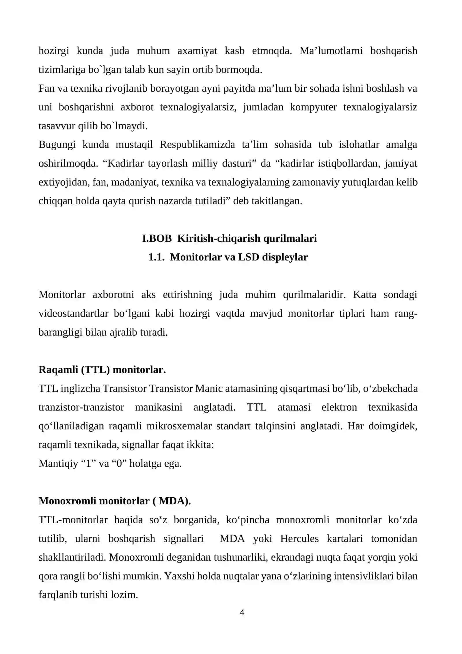 Kompyuterga ma'lumotlarni kiritish chiqarish qurilmalari 4