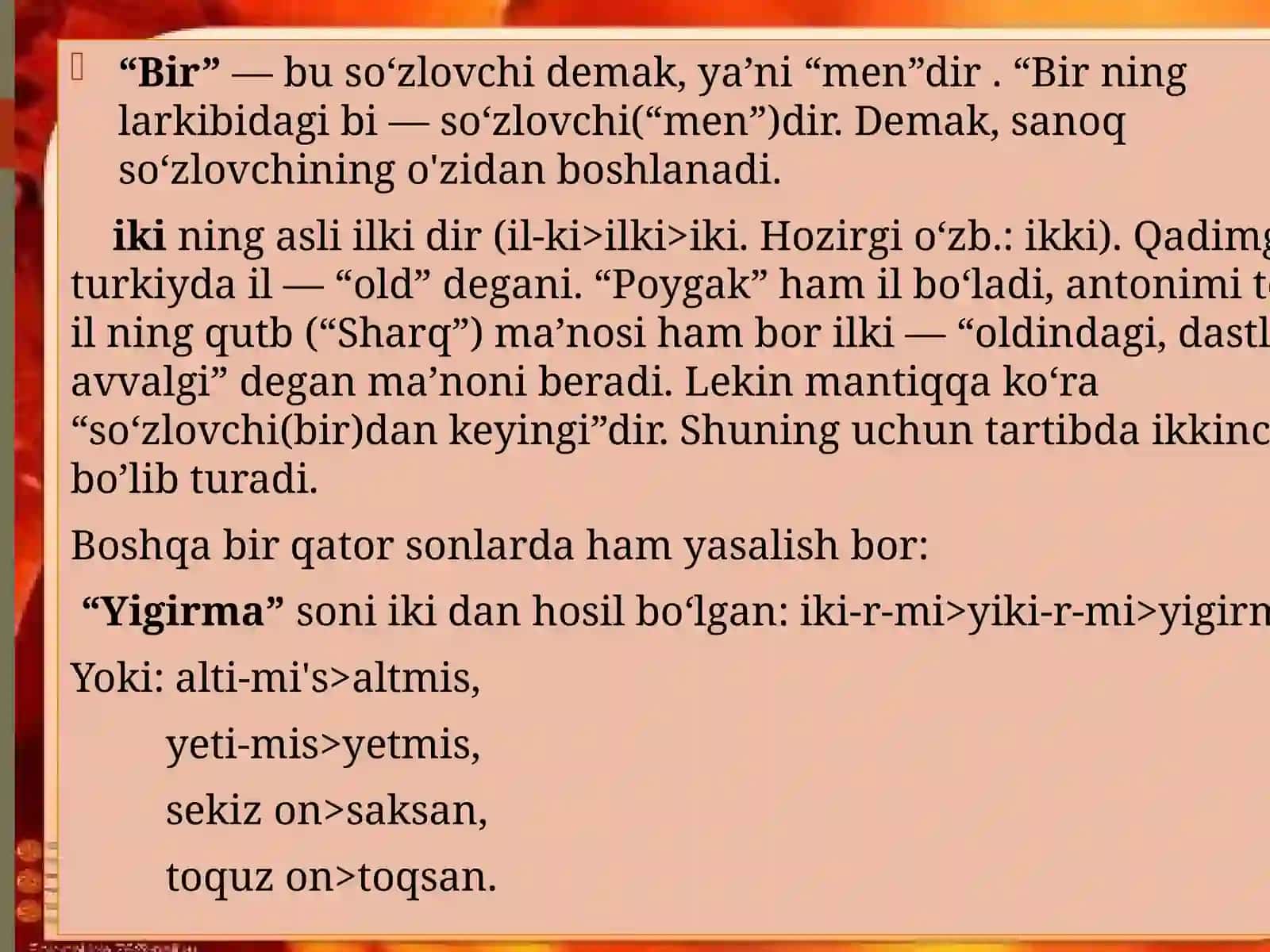 10-mavzu: Son va olmosh so’z turkumlari 4