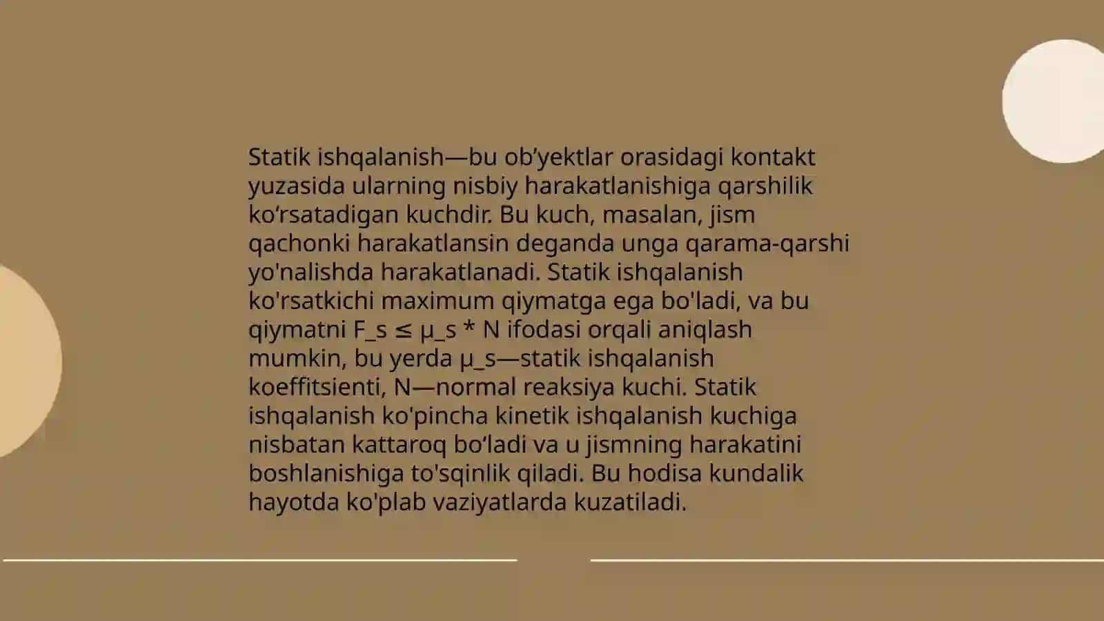 Ishqalanish va inersiya kuchlari 4