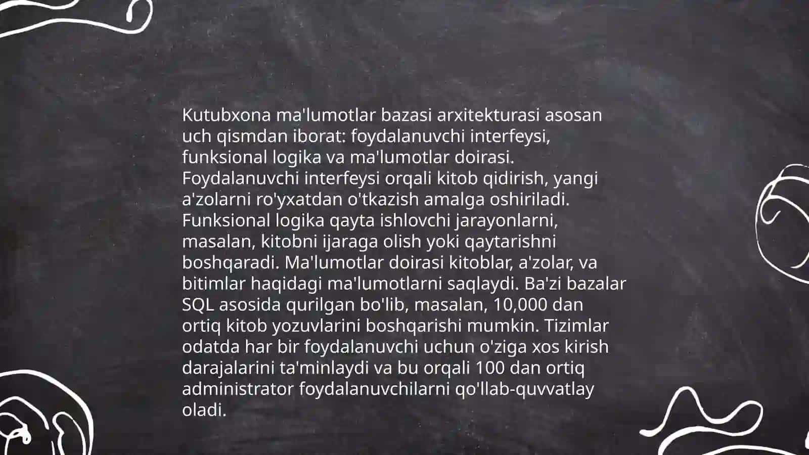 Kutubxona malumotlari bazasiga samarali kirishni tashkil etish 4