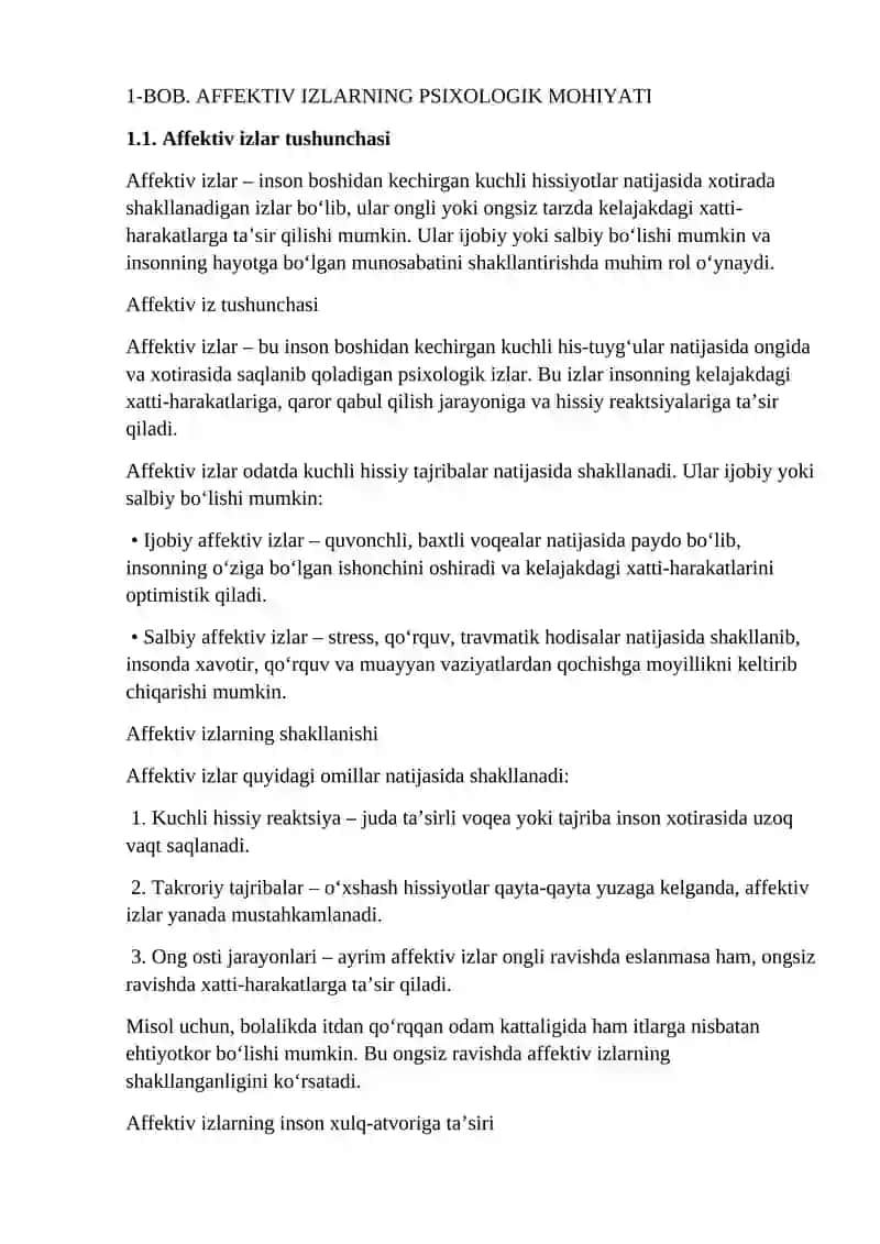 Affektiv izlarni tashxislash. Assotsiativ tajriba 4