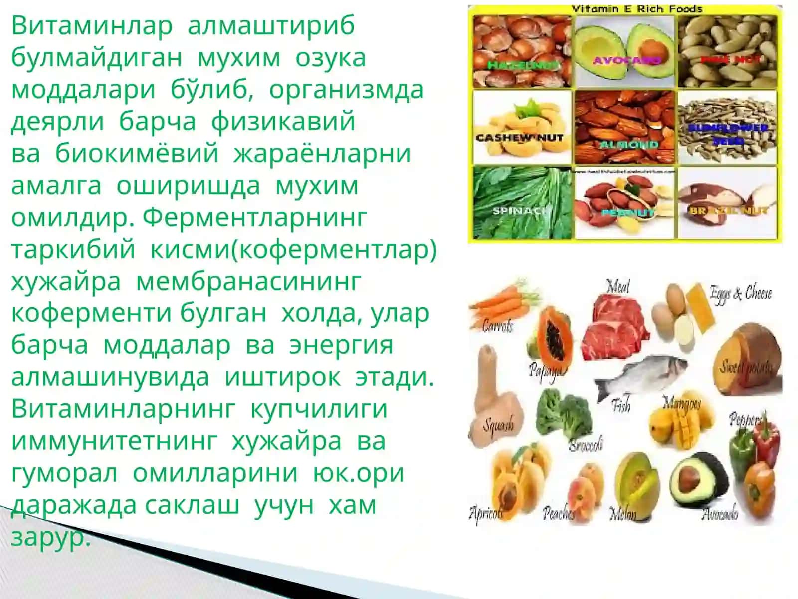 Vitaminlar va ularning manbai 4