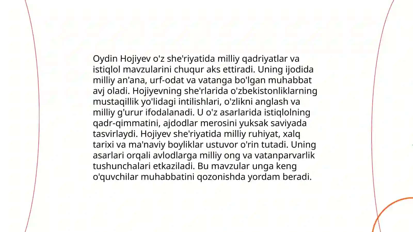 Oydin Hojiyeva she'riyatida istiqlol madhi 4