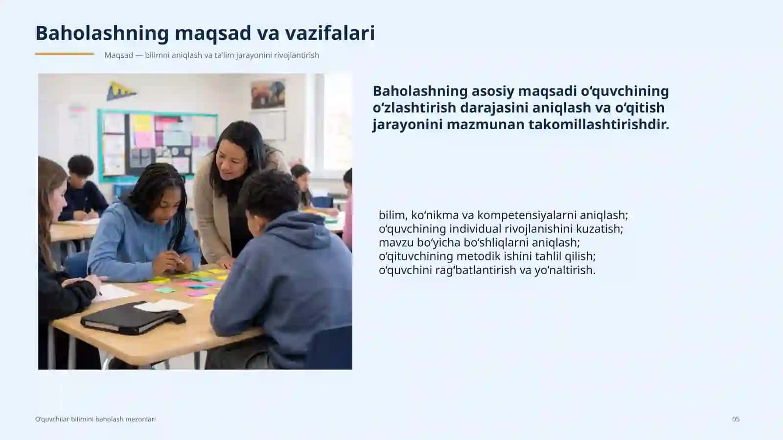 O‘quvchilar bilimini baholash mezoni 4