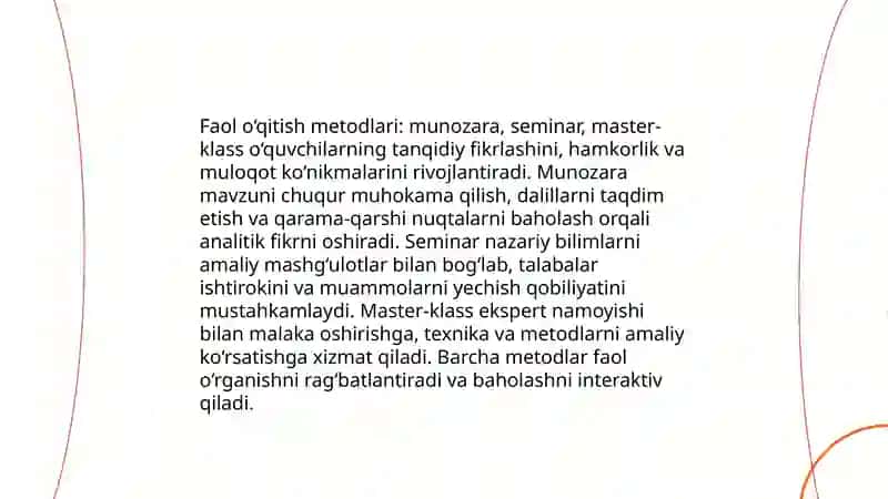An'anaviy va zamonaviy ta'lim metodlari 4