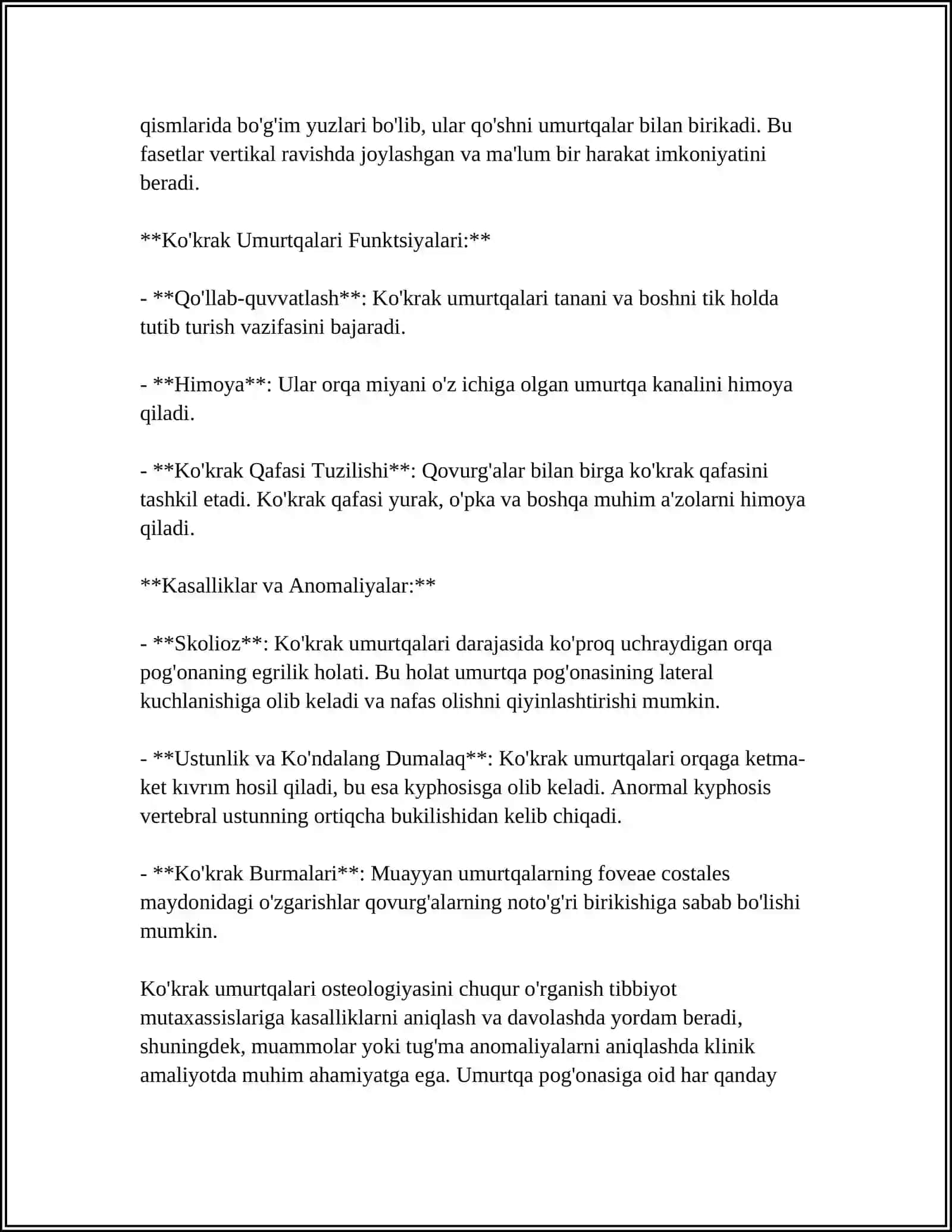 UMURTQA SUYAKLARI KO'KRAK QAFASI 4