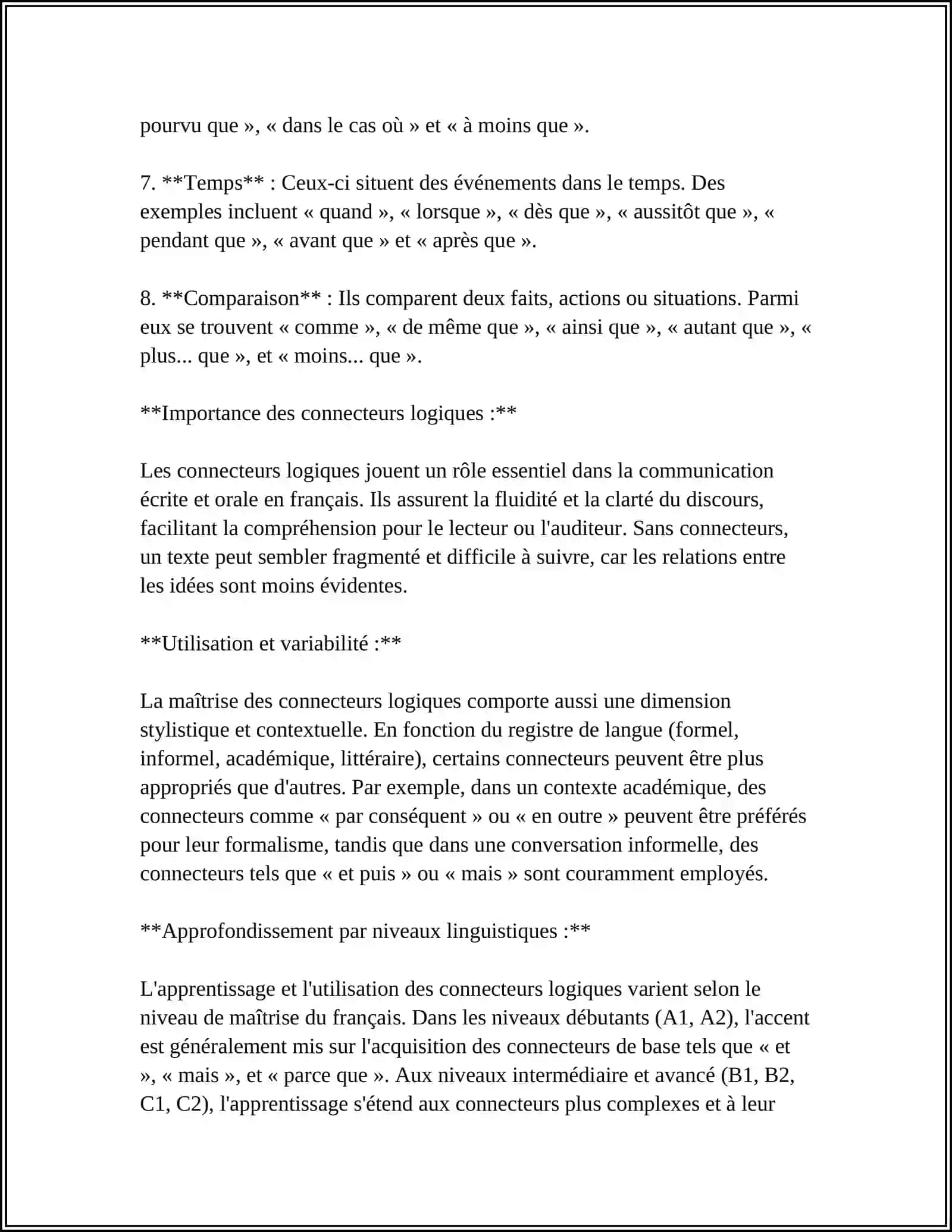 REFERAT Mavzu: LES CONNECTEURS LOGIQUES 4