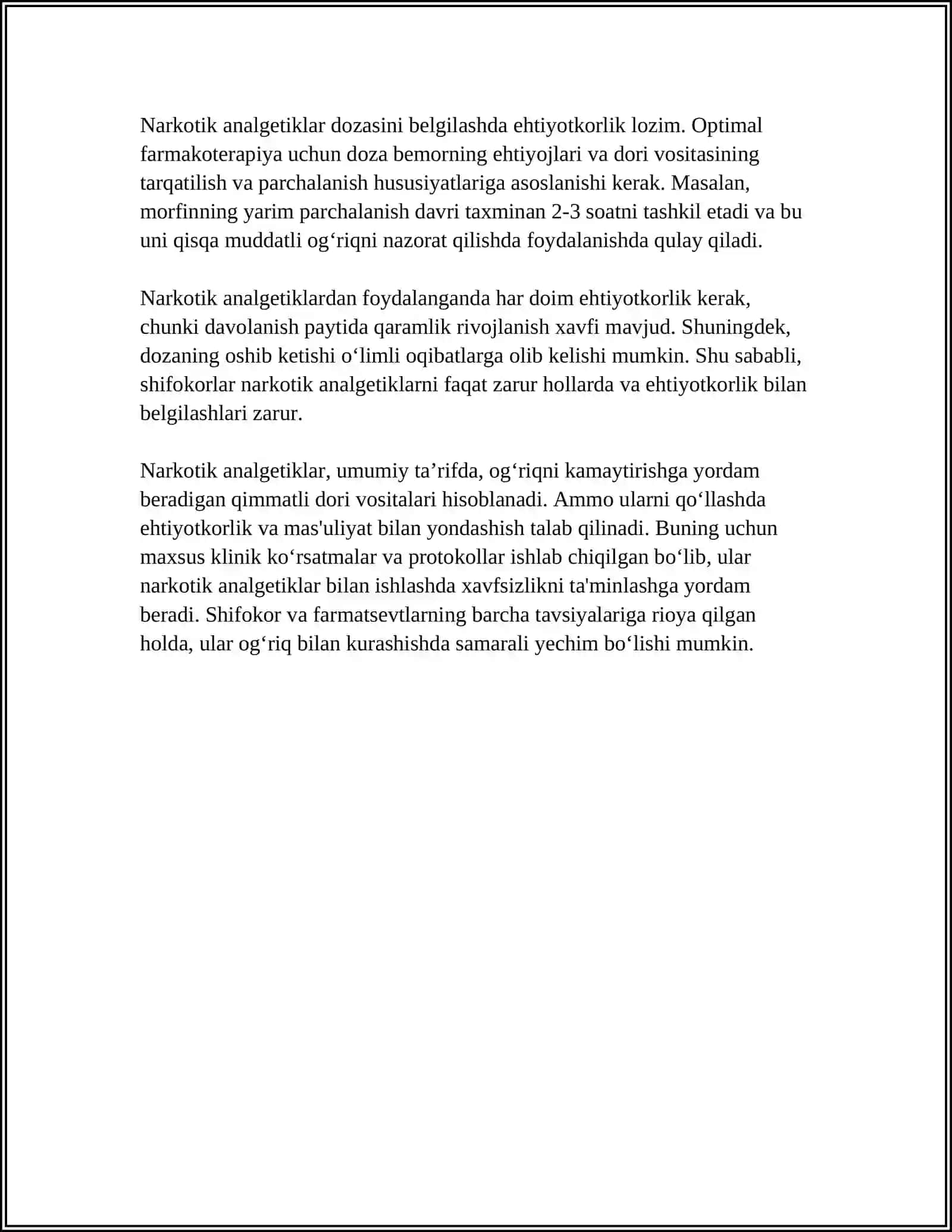NARKOTIK VA NONARKOTIK ANALGETIKLAR 4