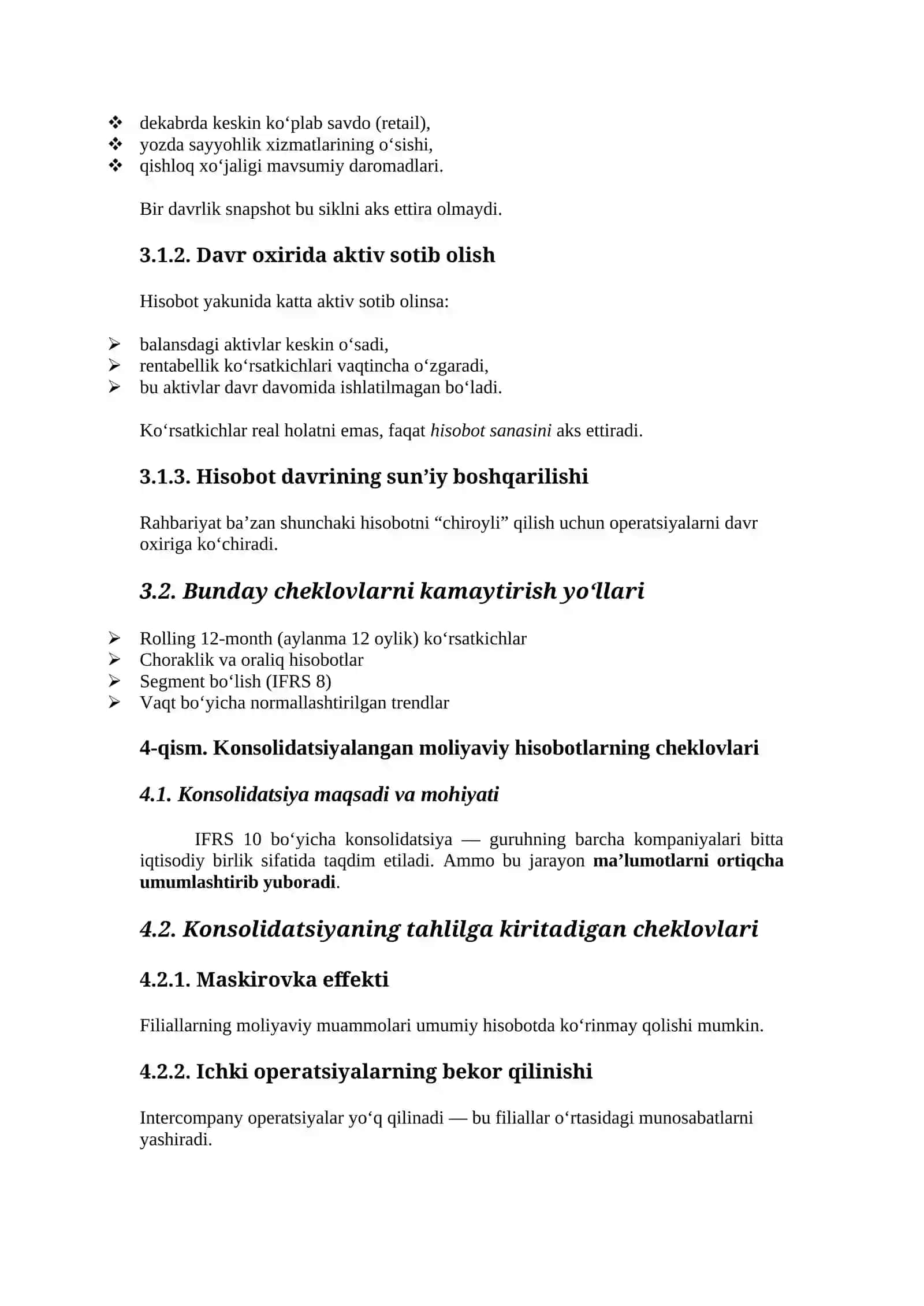 Moliyaviy hisobotlarning cheklovlari 4